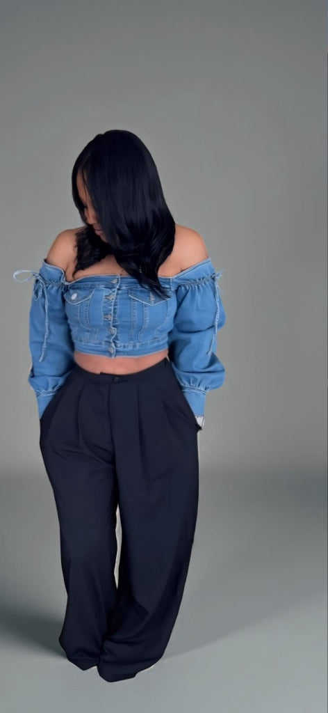 Denim bell top , super stretchy..