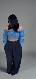 Denim bell top , super stretchy..